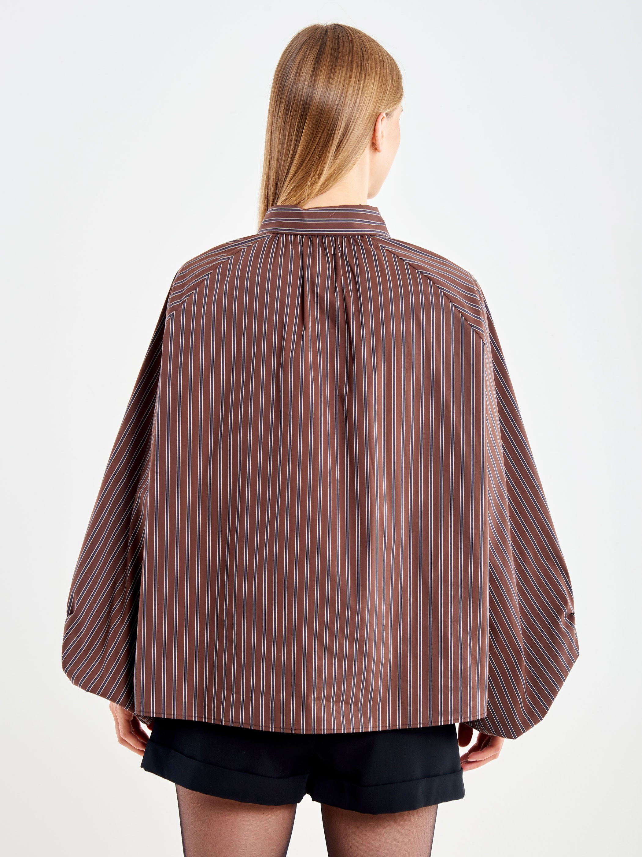 Camicia a Righe Maniche a Palloncino