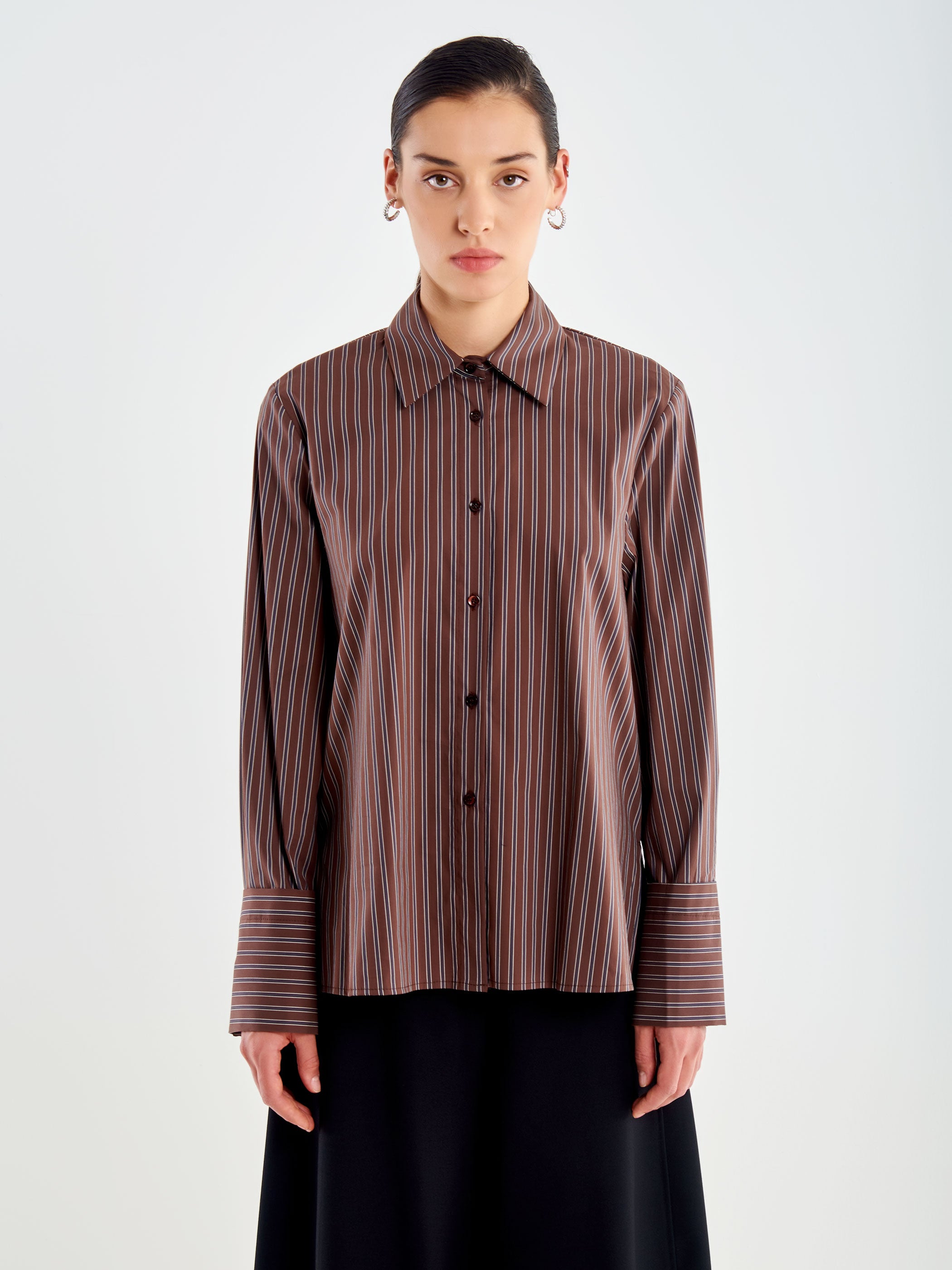 Camicia a Righe in Popeline