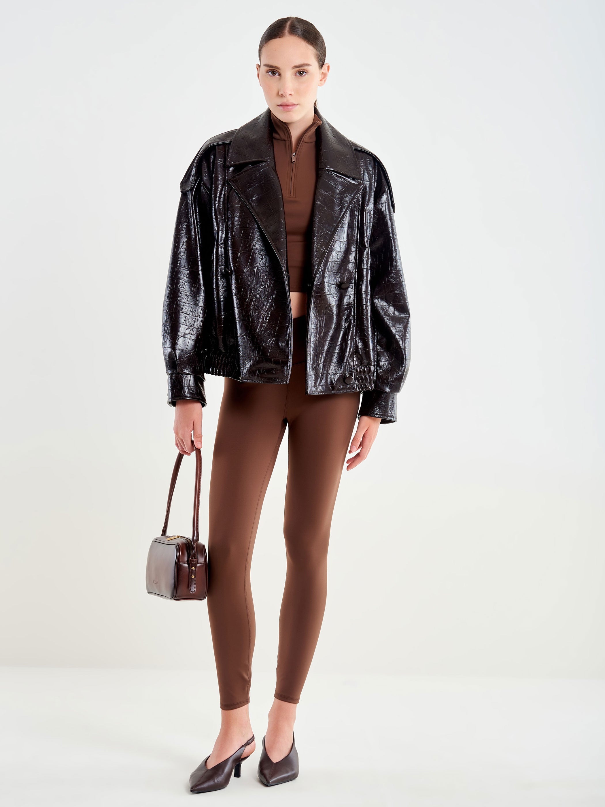 Leggings Tessuto Tecnico Tabacco