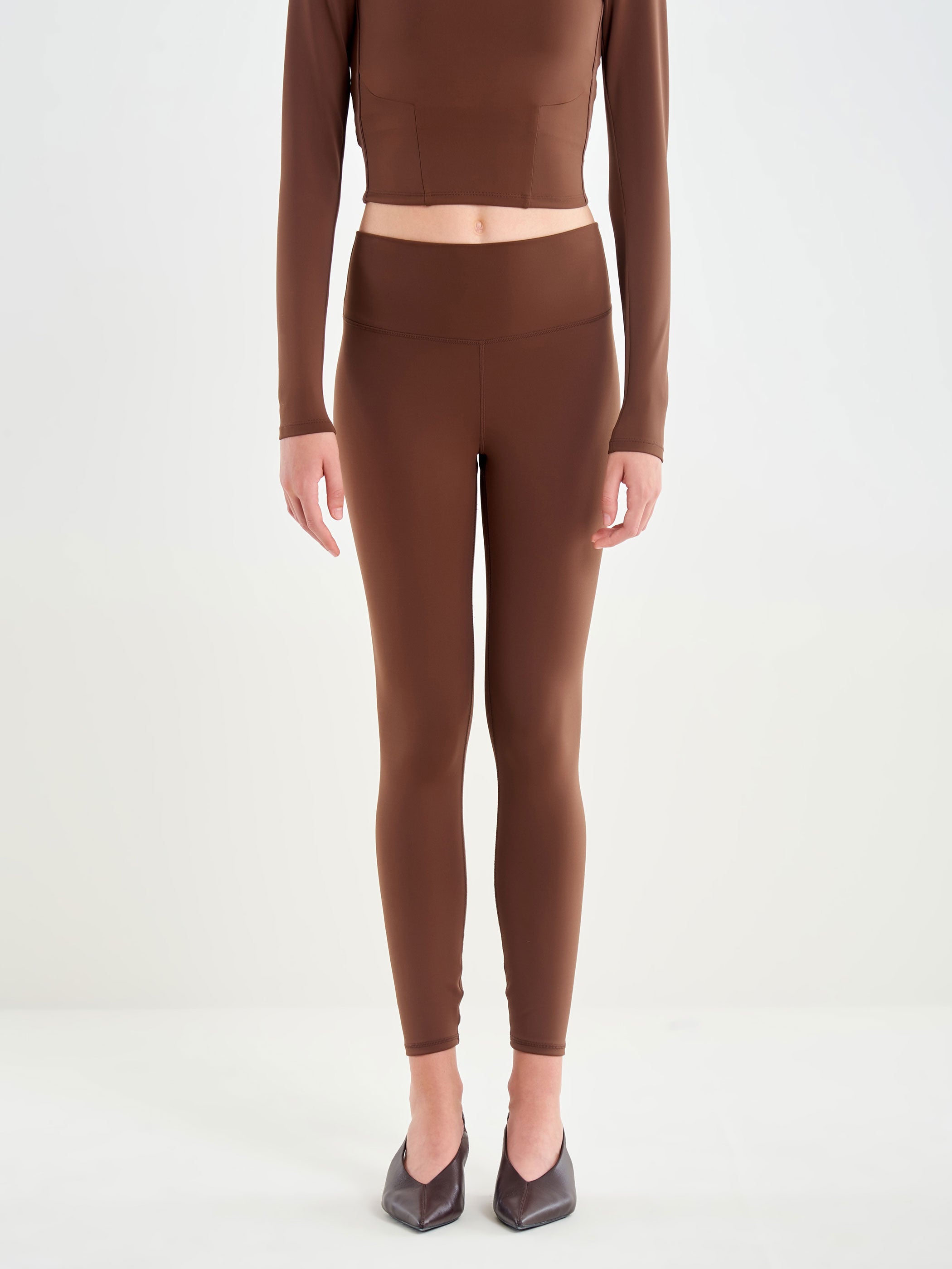 Leggings Tessuto Tecnico Tabacco